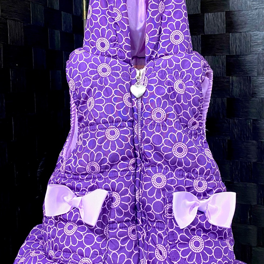 Toddler Girls Sz 2T purple puff coat/vest Kids Headquarters